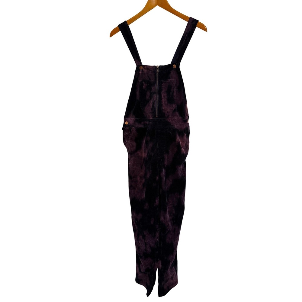 Pilcro Anthropologie Women Overalls 26 Purple Tie Dye Corduroy Slim Whimsigoth